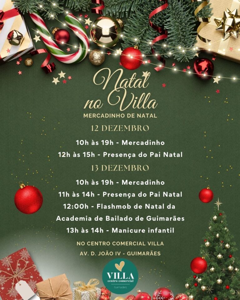 Natal no Villa: Mercadinho de Natal nos dias 12 e 13 de dezembro